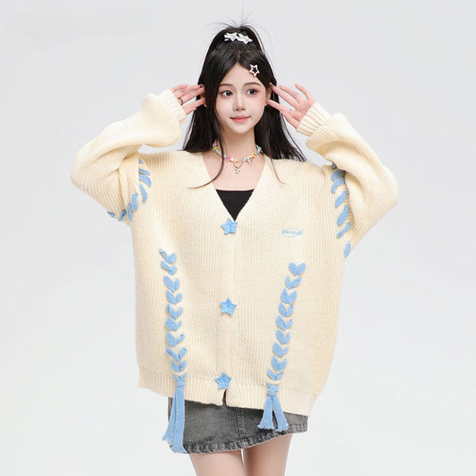 Women Sweater Bowknot Knitted Cardigan Soft and Versatile