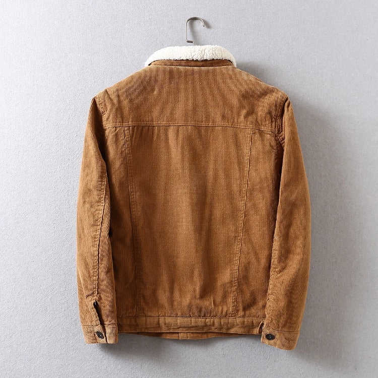 Women Cotton Coat Corduroy Fleece Jacket Casual