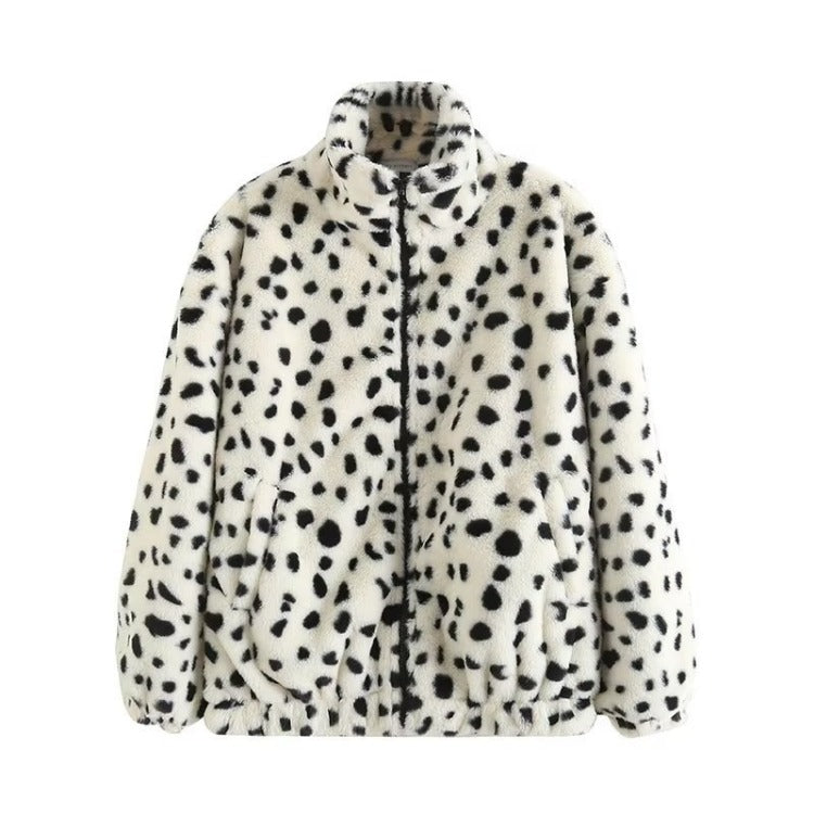 Women Cotton Coat Chessboard Plaid Coat Winter Loose Lapel