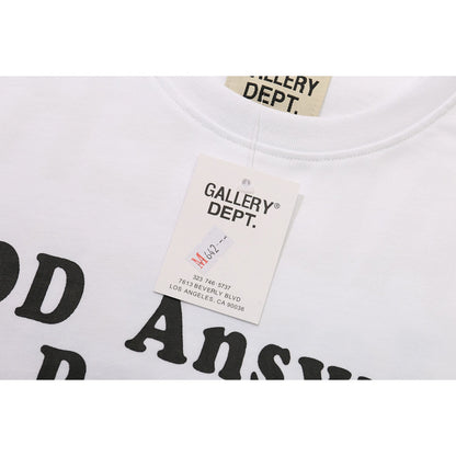 Gallery Dept T-Shirt Bronzing Letter Slogan Printed Short Sleeve T-Shirt