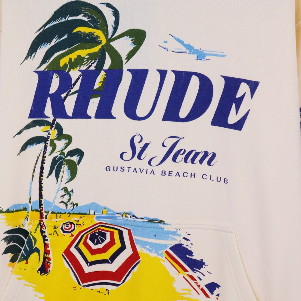 Rhude Hoodie Beach Coconut Letter Print Hooded Sweater Jacket