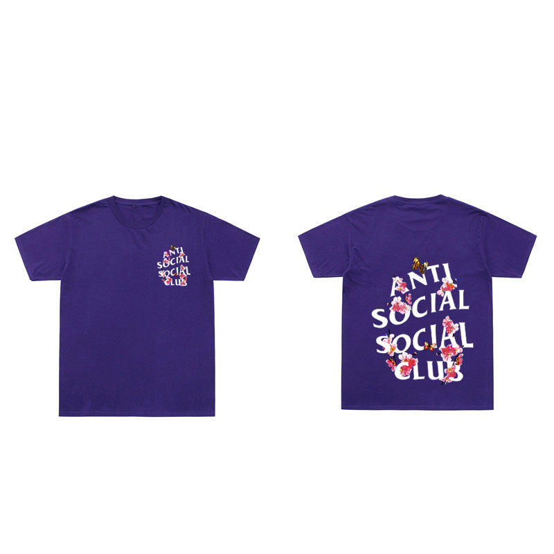 Anti Social Club T Shirt Summer Short Sleeve T-shirt Printed Short T Loose