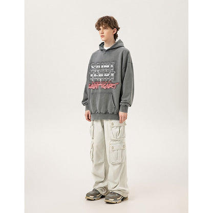 Unisex Hoodies Saint Michael Old Loose Sweater Hoodie