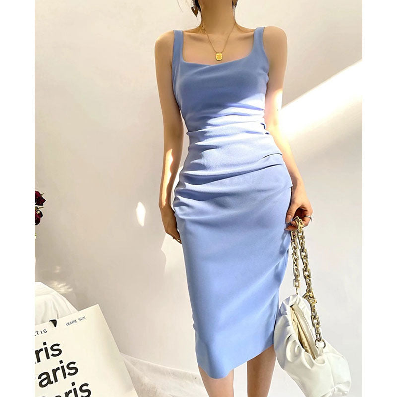 Women Dresses Dress Pleated Backless Sexy