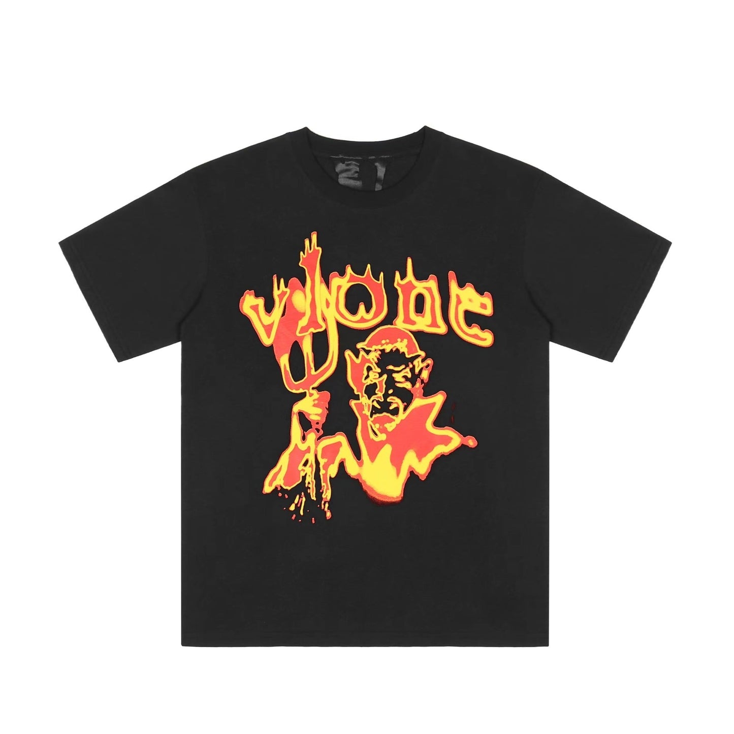 Vlone T Shirts Devil Messenger Large V Printed Short Sleeve T-shirt Men and Women Couple Hip Hop Half Sleeve