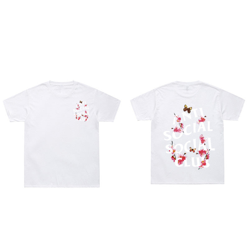 Anti Social Club T Shirt Summer Short Sleeve T-shirt Printed Short T Loose