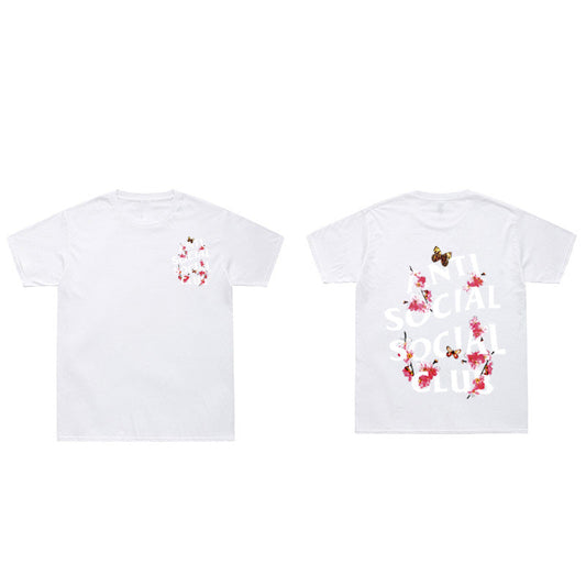 Anti Social Club T Shirt Summer Short Sleeve T-shirt Printed Short T Loose