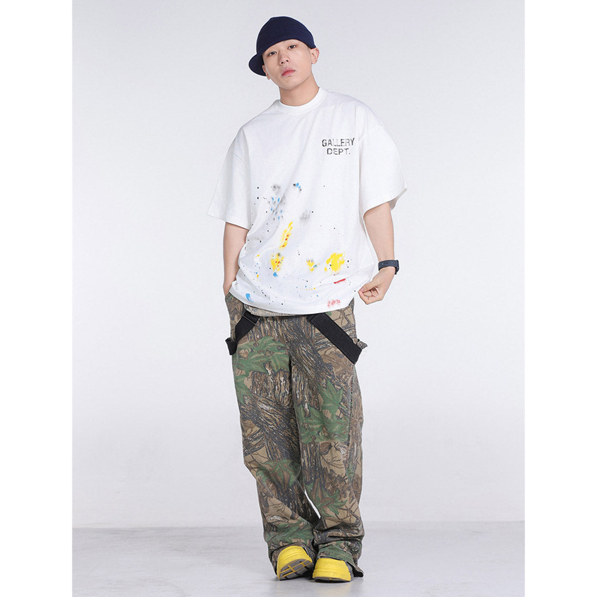 Unisex T-Shirts GALLERY DEPT Ink Splashing Hand-painted Loose T-shirt