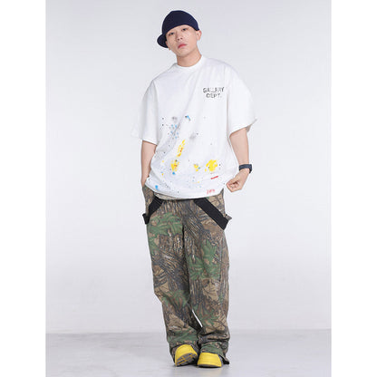 Unisex T-Shirts GALLERY DEPT Ink Splashing Hand-painted Loose T-shirt