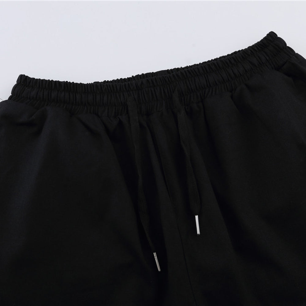 Men Sweatpants Multi-Pocket Workwear Shorts Loose Casual Straight-Leg Shorts