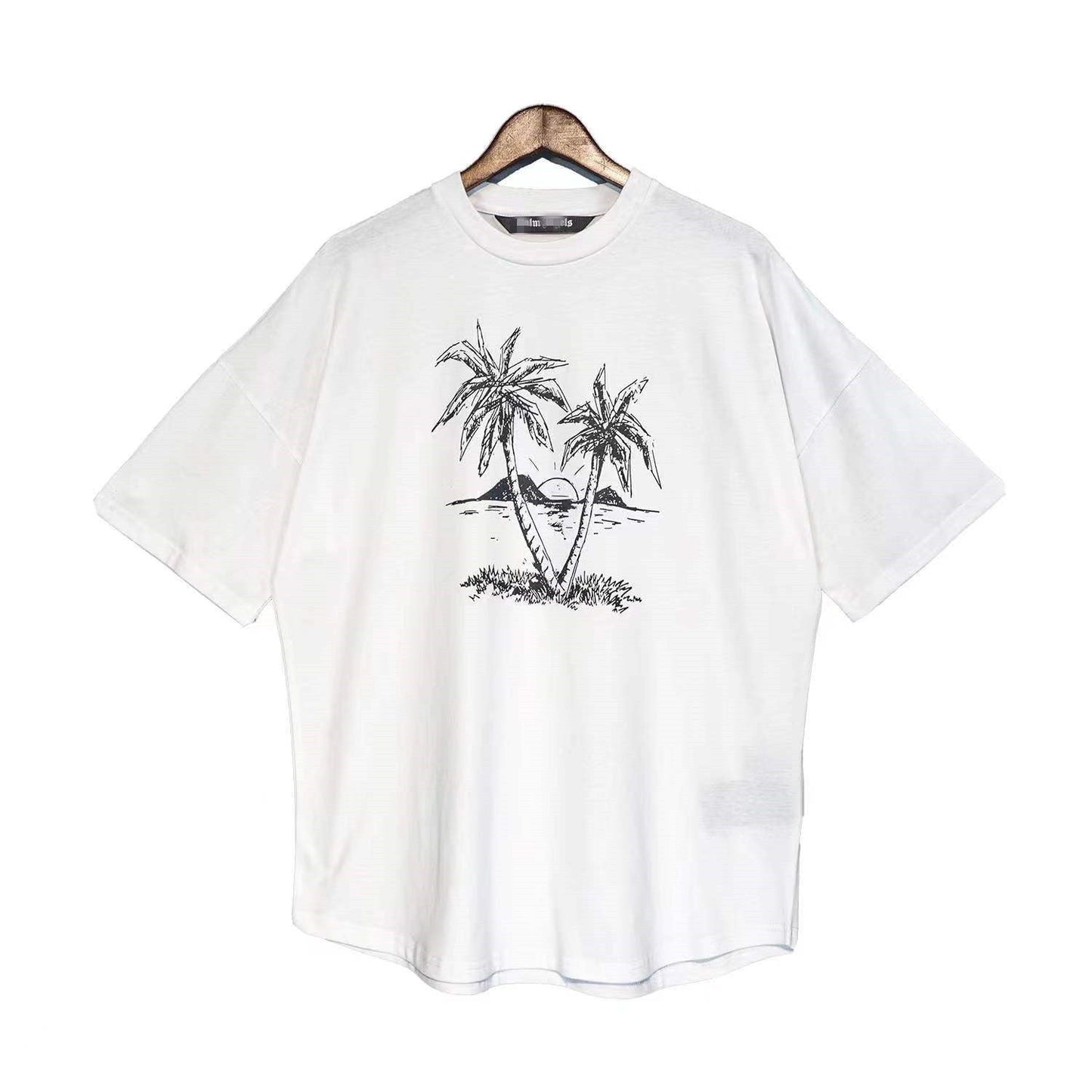 Palm Angels T Shirts Printed Short Sleeve T-shirt Men and Women Loose Half Sleeve