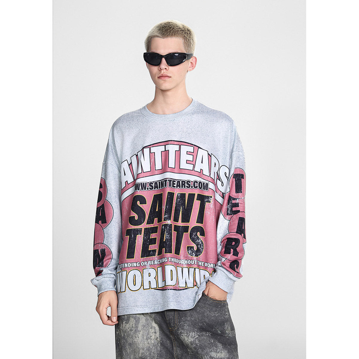 Mens Long Sleeve Shirt Saint Michael Loose Long Sleeve Shirt