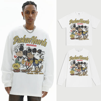 Vintage T-shirts Short Sleeve T-Shirt Cotton Printed Loose T-Shirt