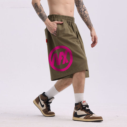 Men Shorts Printed Sports Shorts Loose Couple Leisure Cargo Shorts