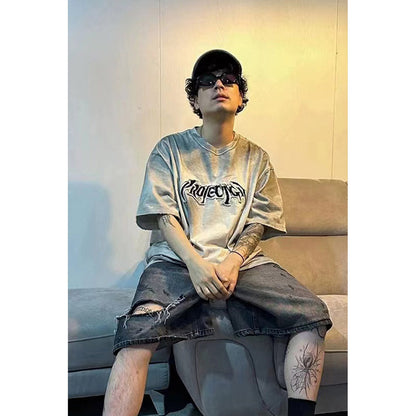 Unisex T-Shirts Project GR Grailz Embroidery Dirty T-Shirts