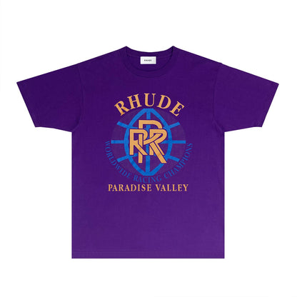 Rhude T Shirts Printed Trendy Pure Cotton