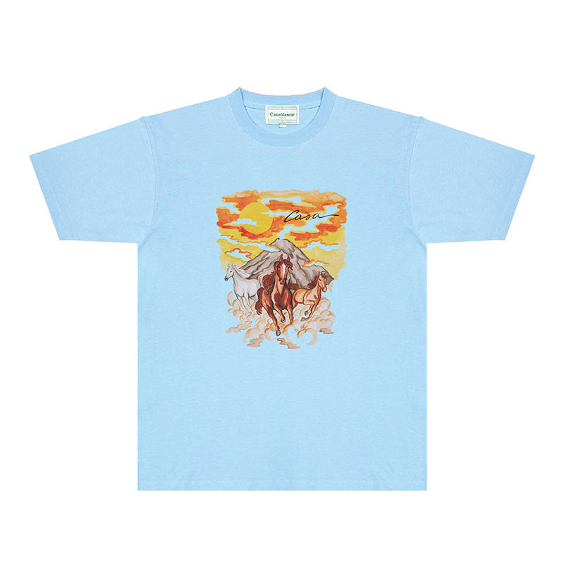 Casablanca T Shirts Fashion Print Street