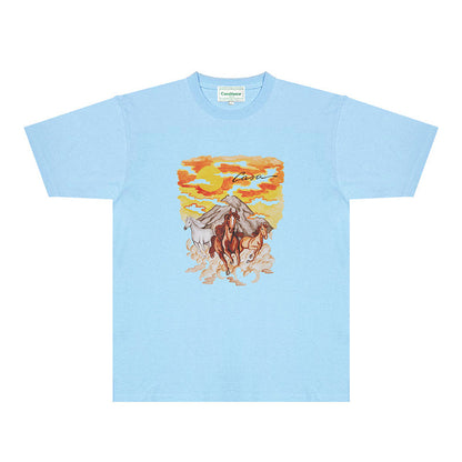 Casablanca T Shirts Fashion Print Street