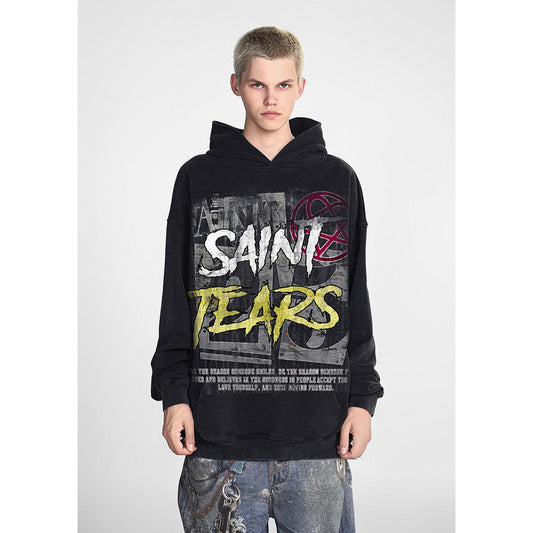 Unisex Hoodies Saint Michael Old Loose Hoodie