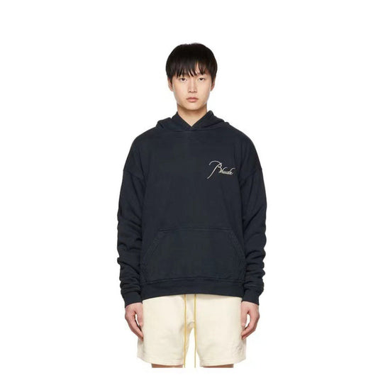 Rhude Hoodie Micro Label Letter Embroidered Fleece Hooded Sweater