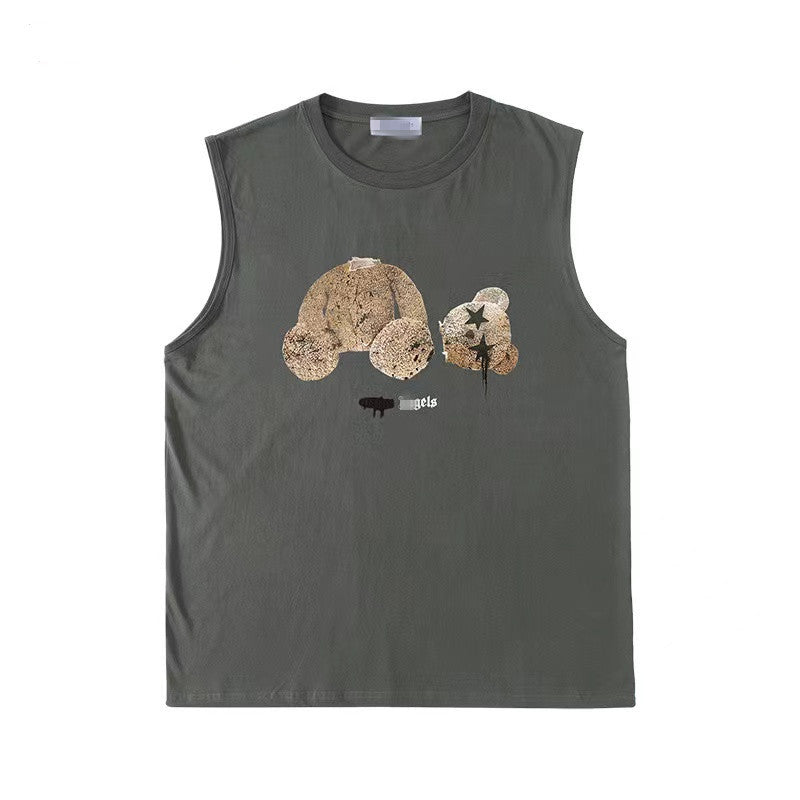 Palm Angels T Shirts Broken Bear Vest Men's and Women's Sleeveless T-shirt