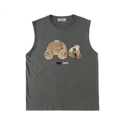Palm Angels T Shirts Broken Bear Vest Men's and Women's Sleeveless T-shirt