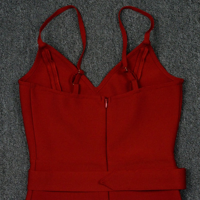 Women's Evening Dress Strap Belt Dress Sexy Slim Fit Bandage Dress