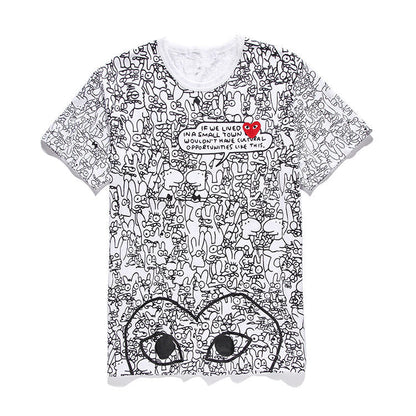 CDG Be Kind T Shirt Cotton Short-Sleeved T-shirt for Men