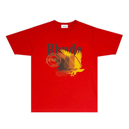 Rhude T Shirts Printed Trendy Pure Cotton