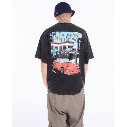 Unisex T-Shirts GALLERY DEPT Old Cartoon Car Print T-Shirt