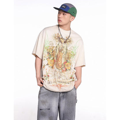 Unisex T-Shirts Saint Michael Fashion Loose T-Shirt