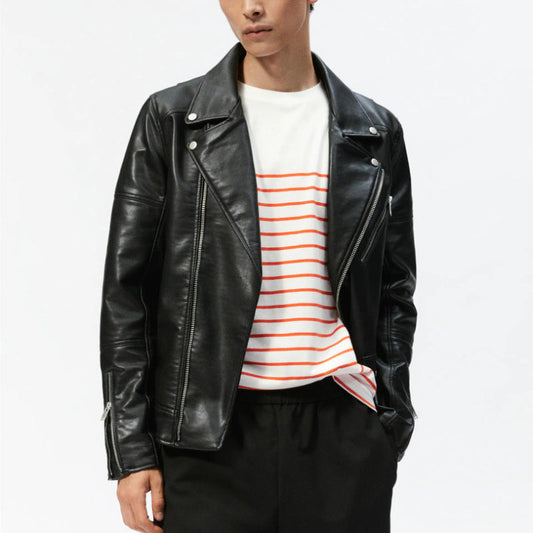 Men Motorcycle Jacket Autumn and Winter Faux Leather Motorcycle Jacket Jacket 3427/301