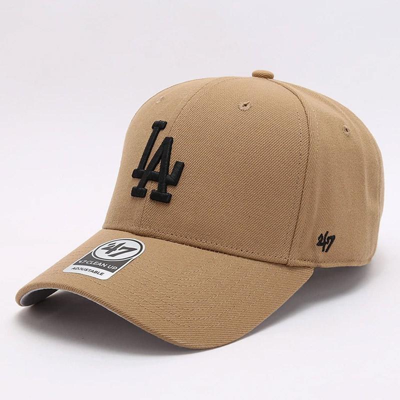 Dodgers and Yankees Baseball Cap 47brand Baseball Hat Men's Hard Top Big Logo NY Embroidered Wine Red