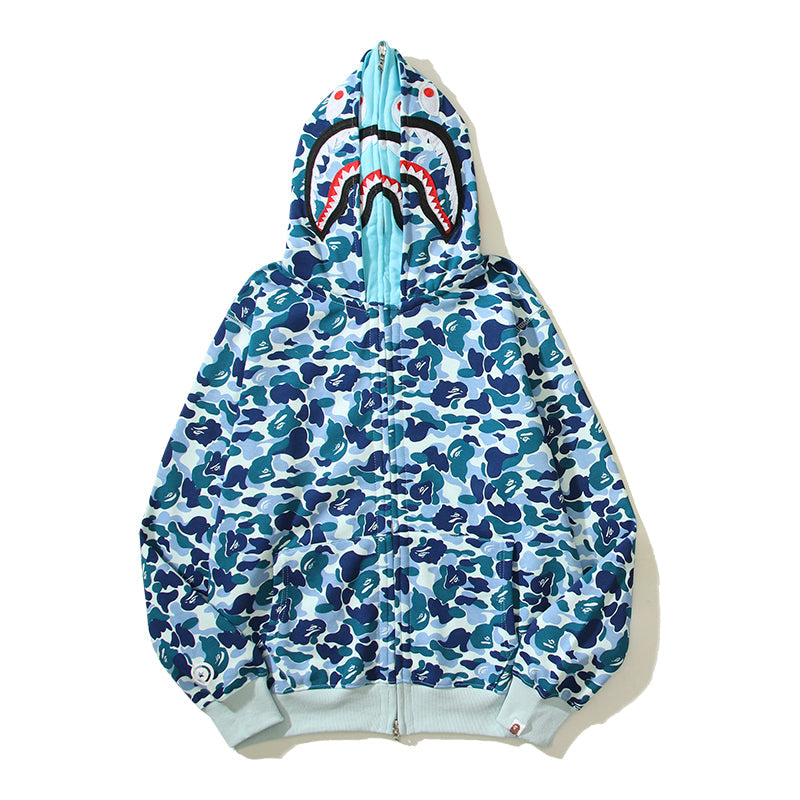 Multicolor Designer Shark Full Zip Up Unisex Y2K Style Streetwear Made with High-Quality Material
