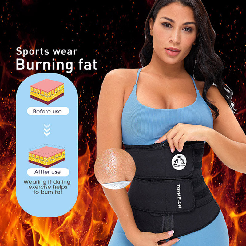 Neoprene Rubber Belly Contracting Sports Fitness Waist Support Thin Waist Belt