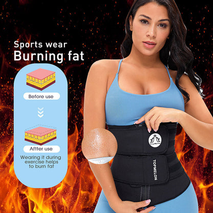 Neoprene Rubber Belly Contracting Sports Fitness Waist Support Thin Waist Belt