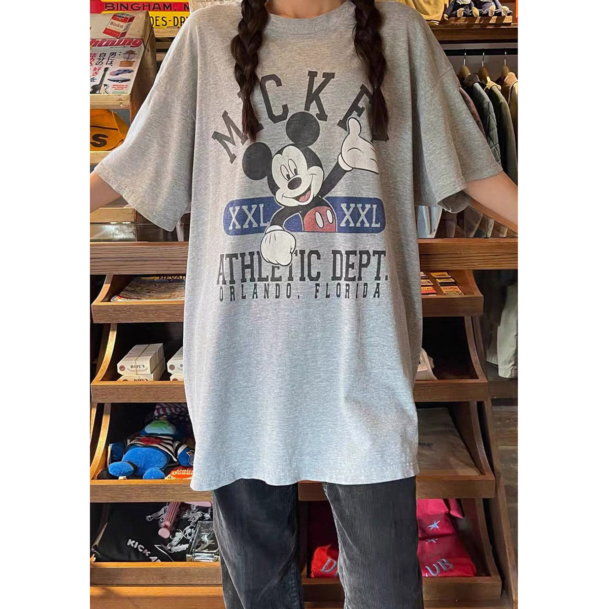 Unisex T-Shirts Disney Mickey Cartoon Casual Loose T-Shirt