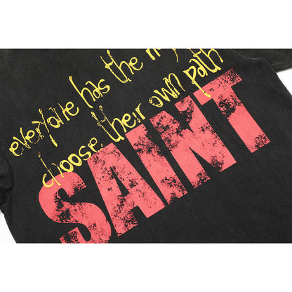 Unisex T-Shirts Saint Michael Casual Loose T-Shirt