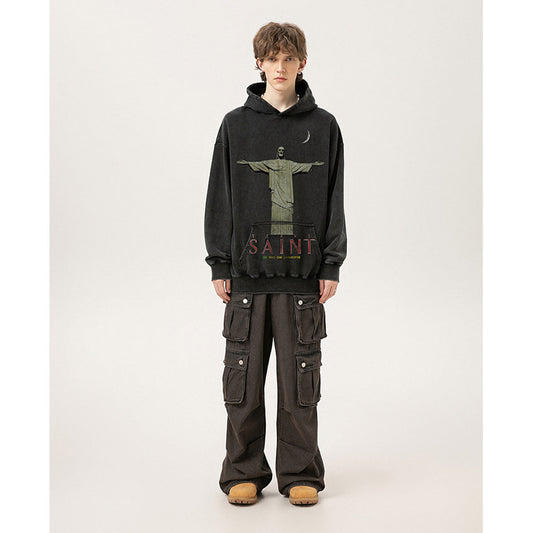 Unisex Hoodies Saint Michael Priest Statue Hoodie