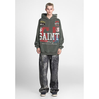 Unisex Hoodies Saint Michael Old Loose Hoodie