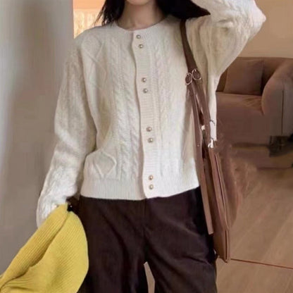 Women Knitted Cardigan Spring Single-Breasted Short Knitted Jacket
