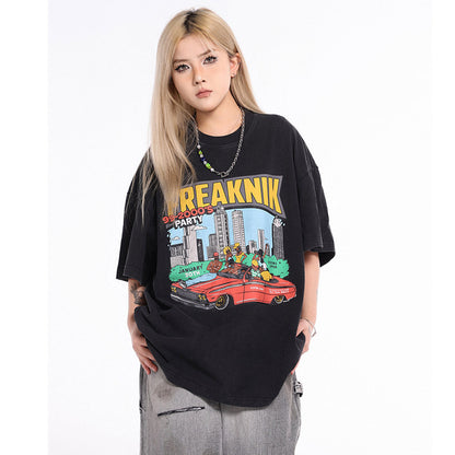 Unisex T-Shirts Anime Car Print GALLERY DEPT Old T-Shirt