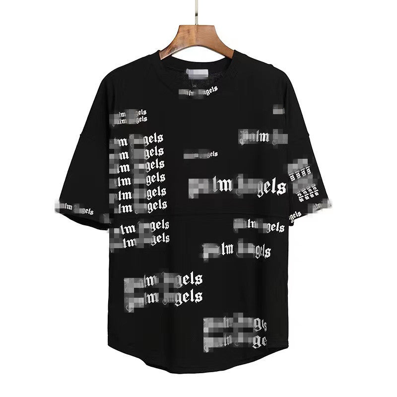 Palm Angels T Shirts Angel Full Printed Letter Print Short-Sleeve T-shirt