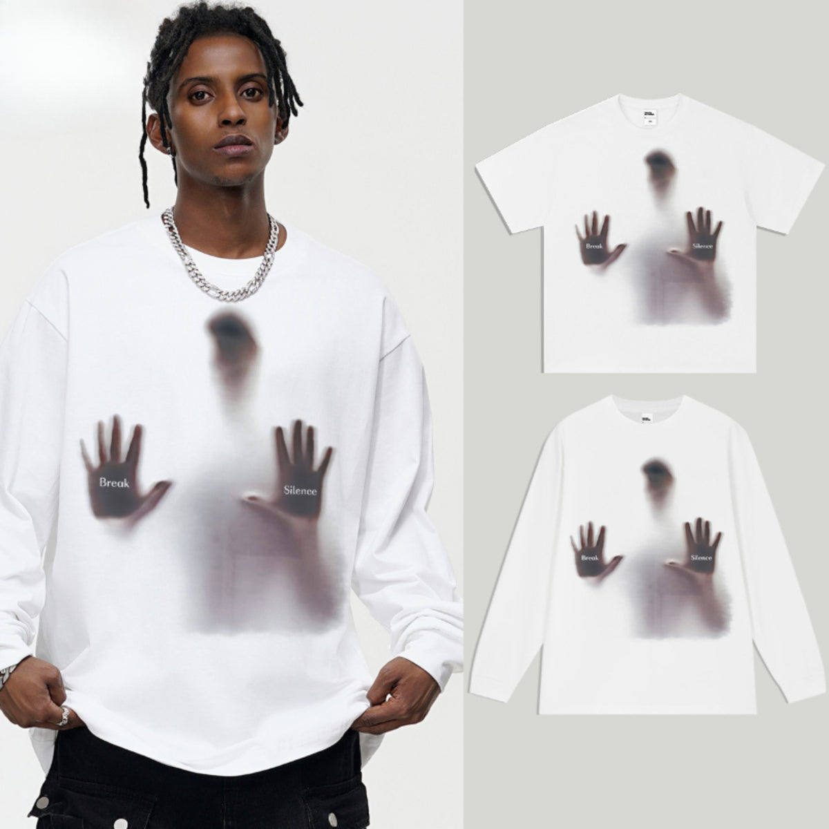 Vintage T-shirts Street Print Short Sleeve T-Shirt Cotton Long Sleeve