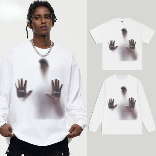 Vintage T-shirts Street Print Short Sleeve T-Shirt Cotton Long Sleeve