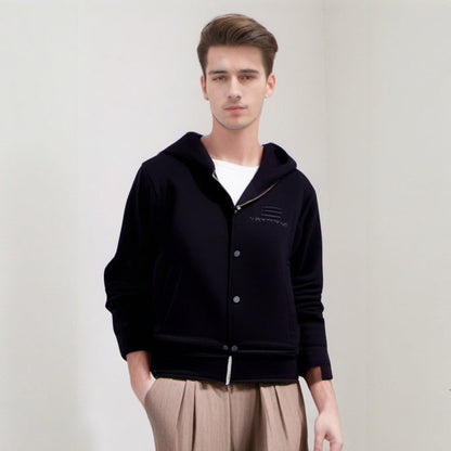Mens Hoodie Letter Embroidered Spring and Autumn Jacket