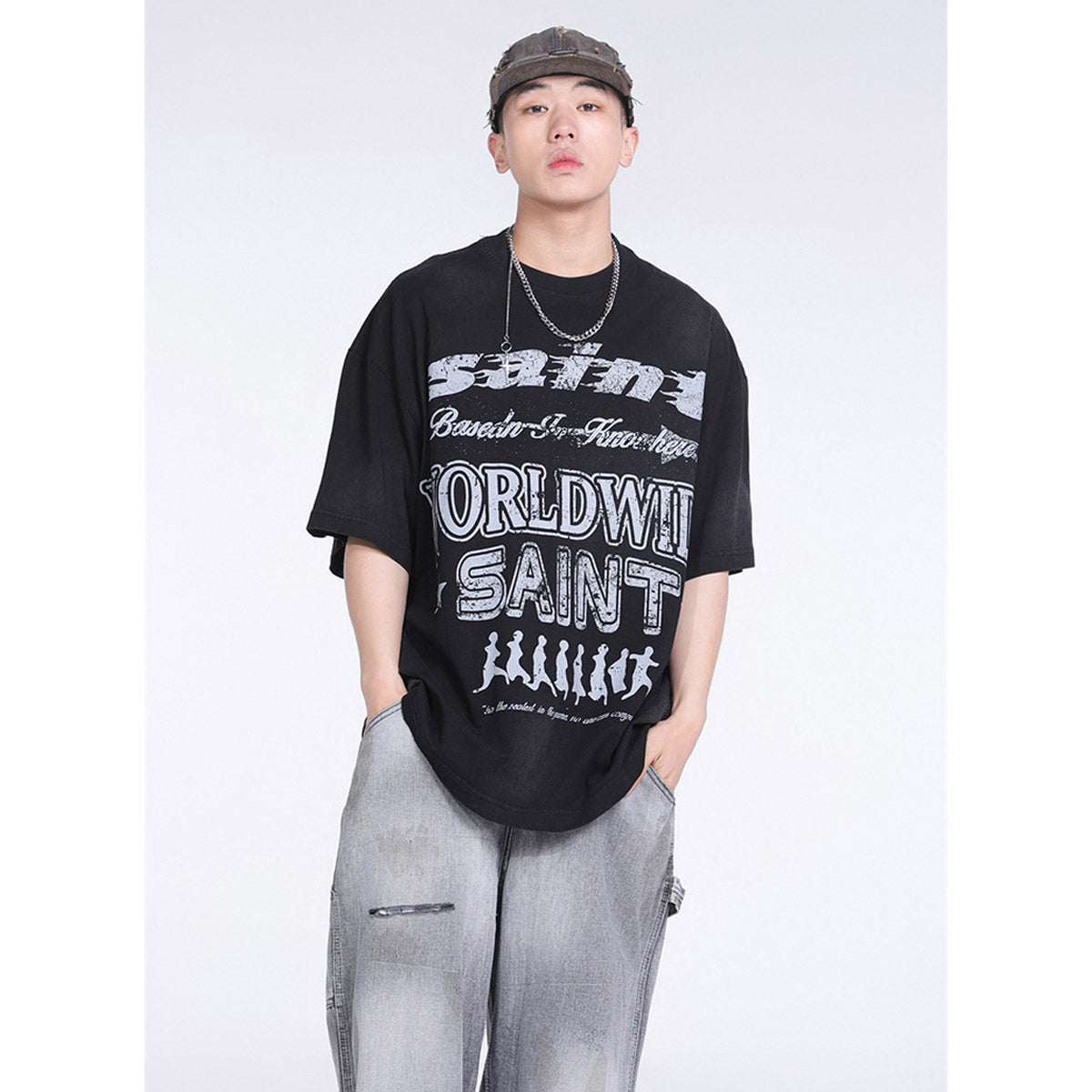Unisex T-Shirts Saint Michael Fashion Loose Tee