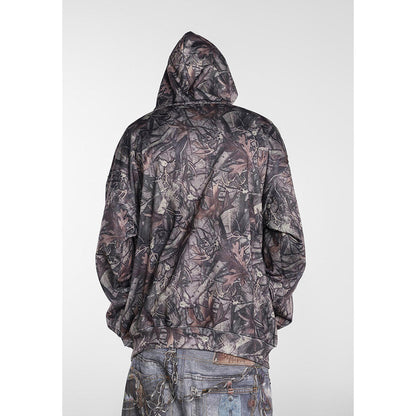 Unisex Hoodies Saint Michael Tree Pattern Camouflage Loose Sweater