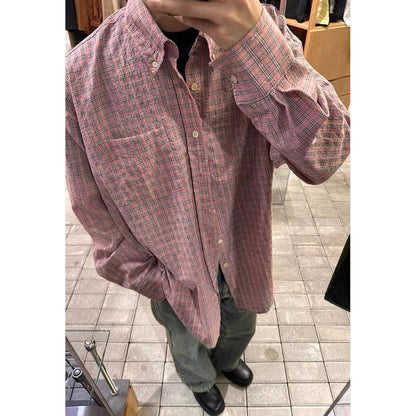 Unisex Shirts OUR LEGACY Pink Checked Loose Lining
