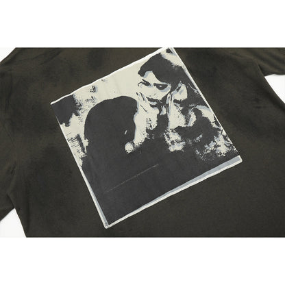 Unisex T-Shirts ERD Portrait Print Loose Old T-Shirt